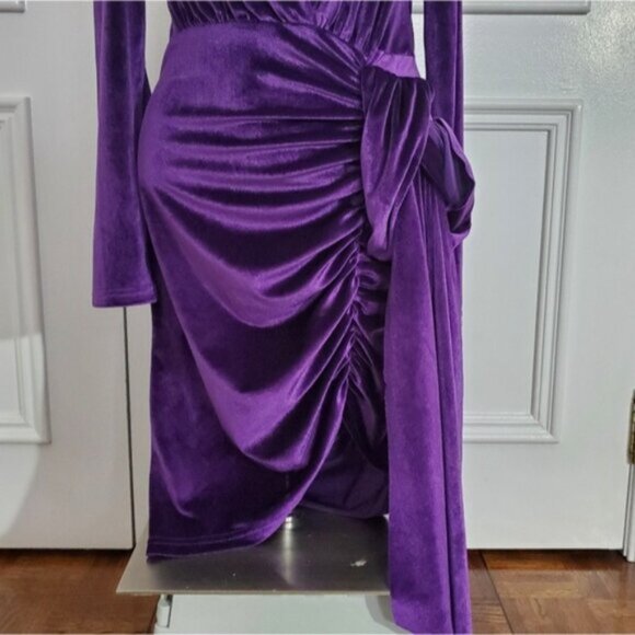 House of Harlow 1960 Purple Velvet Dress- New - Picture 7 of 16